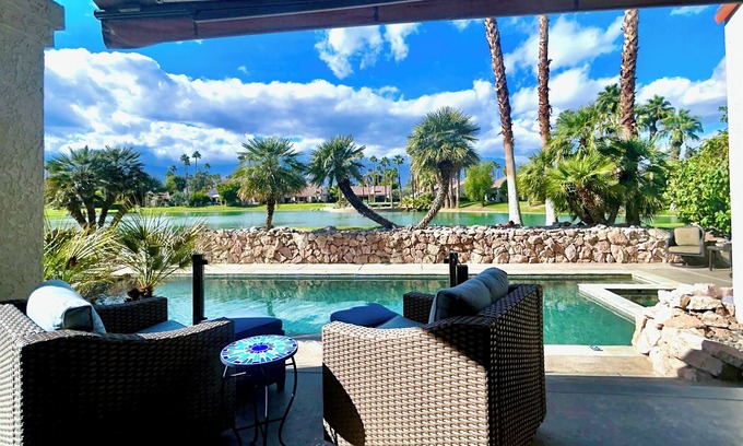Rancho Mirage Villa | LAKEVIEW RETREAT: 2 lg En-Suite Master Bedrooms, Private Pool, Hot Tubs! Managed by Greenday!