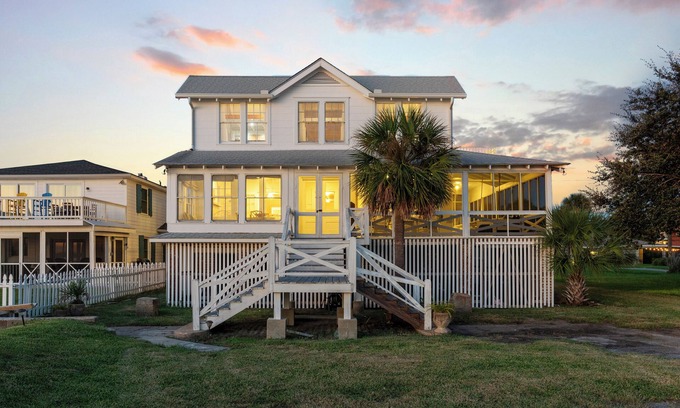 Savannah Beach House | Large Back River Beach Home with Private Dock
