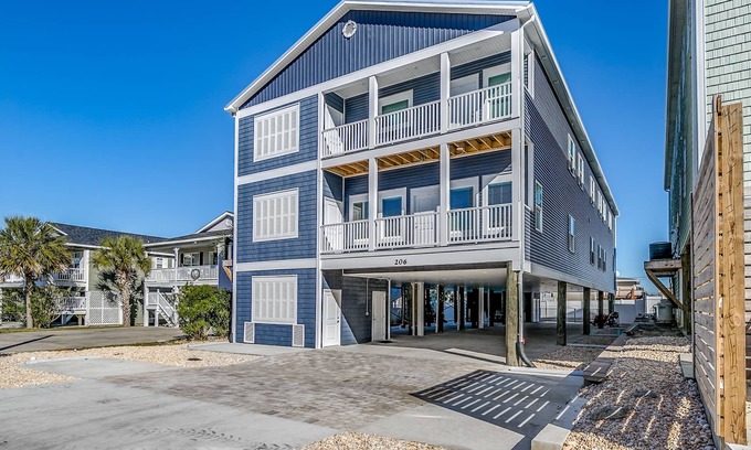 North Myrtle Beach House | Large standalone w/21bds/21.5bths media/game rm, pvt pool/spa 200ft to beach