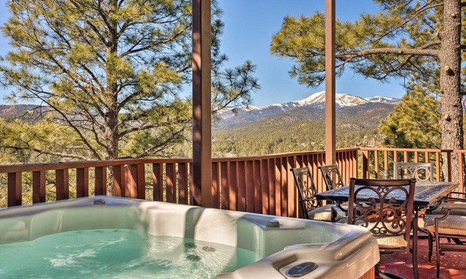 Ruidoso Apartment | Lavish Ruidoso Condo with 2 Private Decks and Hot Tub!