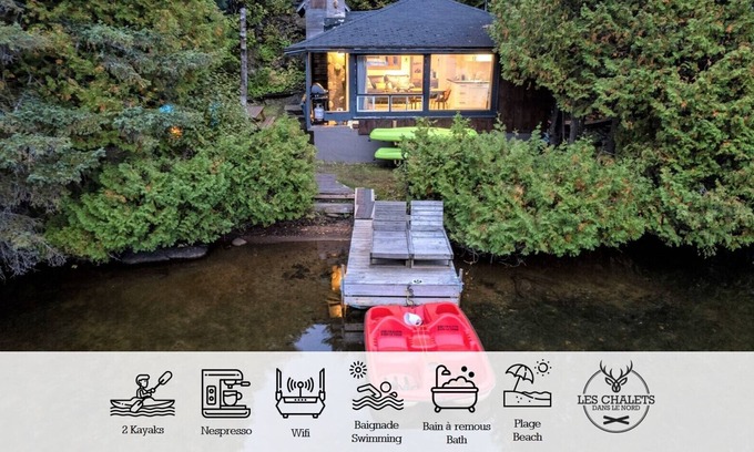 Sainte-Lucie-des-Laurentides House | ☀️ Le1615 - Private dock, Lake- Chalets in the north ☀️