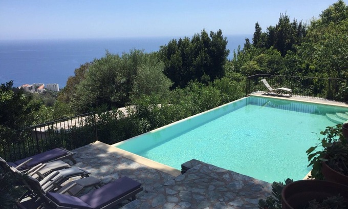 Bastia Apartment | Le Cabanon 2-person studio cottage with sea view and infinity pool.