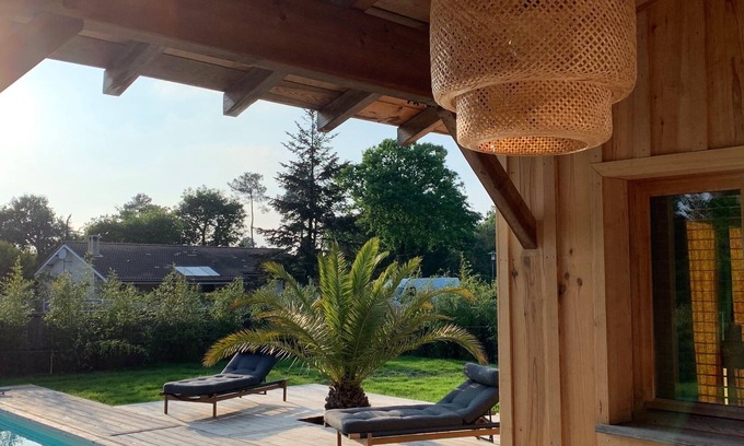 Lege-Cap-Ferret House | LEGE CAP FERRET magnificent wooden house with heated swimming pool (8 People)