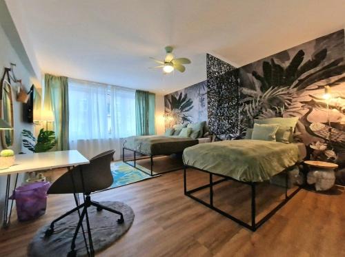 Giessen Apartment | Light Jungle - Innenstadt für 7 Grill Balkon Netflix Waschtrockner