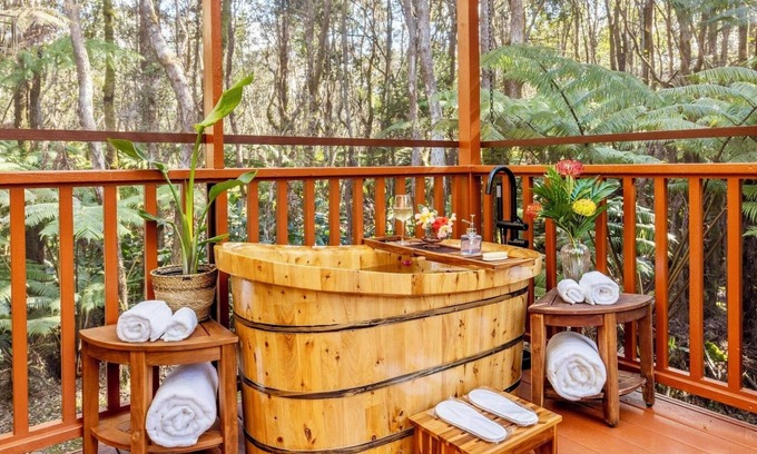 Volcano House | Liko Lehua Cottage in Volcano - Hot Tub & Fireplace - Mauna Loa Estates