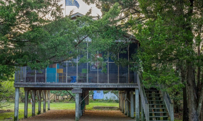Ocracoke House | Lindley: Near restaurants, spacious screened porch, rooftop deck.