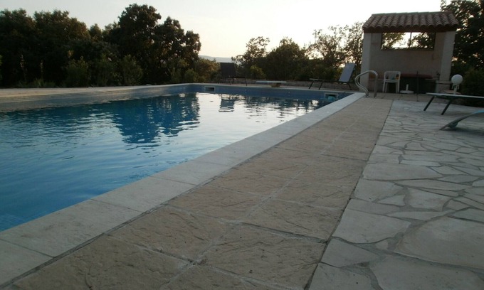 Lorgues House | Lorgues, large studio, huge 12x6 swimming pool with diving board, superb view, quiet location