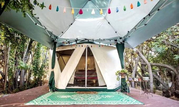 El Cajon RV Rental | Lovely Glamping Tent for Three with a Shared Pool near Lakeside, California
