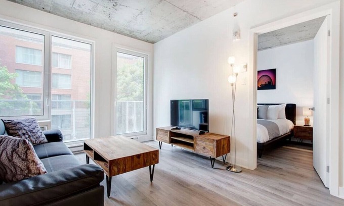 Shaughnessy Village Apartment | Luxe 1BR Apt with Balcony, Near Place des Arts