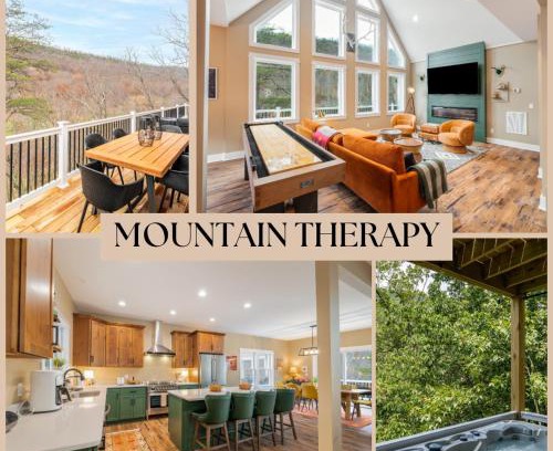 Massanutten House | Luxe Lodge Designer Decorated Hot Tub Slope Views