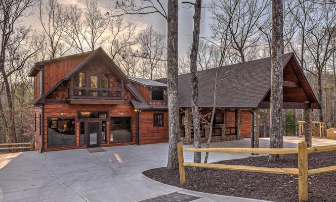 Blue Ridge Cabin | Luxe Mountain Retreat - Pet Friendly | Multiple Outdoor Living Areas | Hot Tub | Game Room