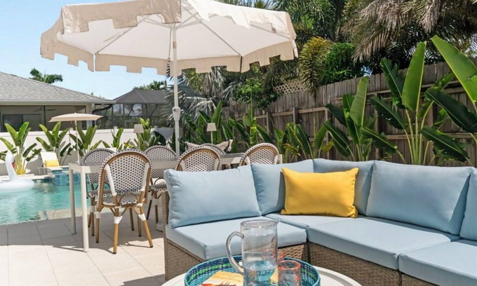 Naples Park House | LUXE: Walk to Beach - Designer 4BR w/Pool & Spa