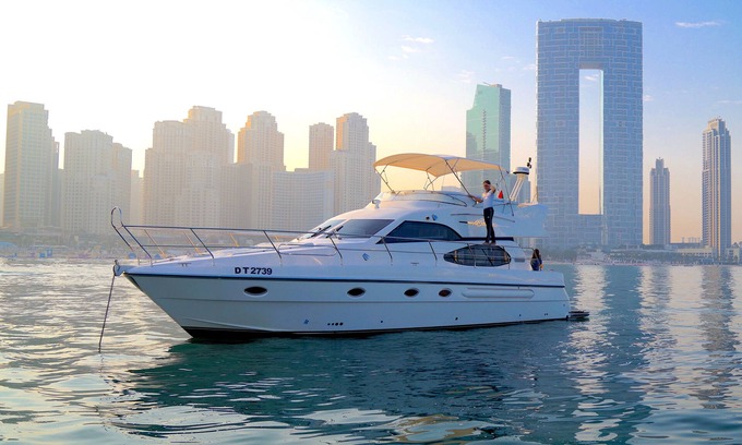 Dubai Boat Rental | Luxurious 2-bedroom on a 50FT Yacht with WiFi, AC in welcoming Dubai