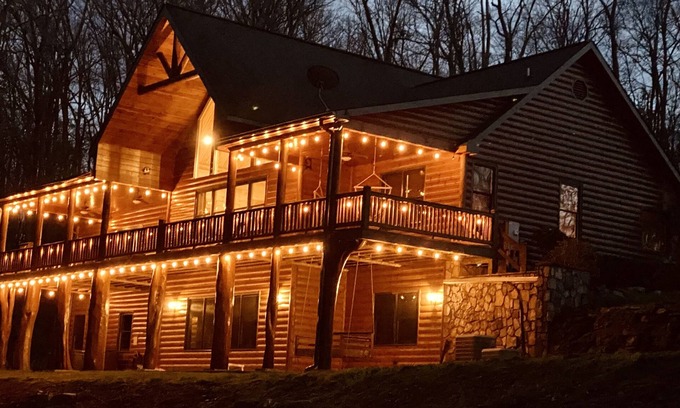 Blue Ridge Cabin | Luxurious Mountain Getaway w/Pool and Sauna! Sleeps 20