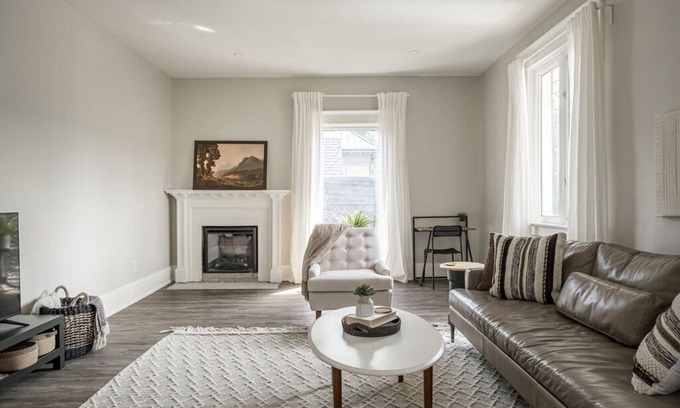 Hamilton Apartment | Luxury 2000 sq ft suite in Mini Mansion steps to Locke St. shops & restaurants.