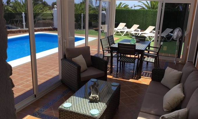Caleta de Fuste Villa | Luxury 3 bedroom villa overlooking golf course with private pool and Wi-fi