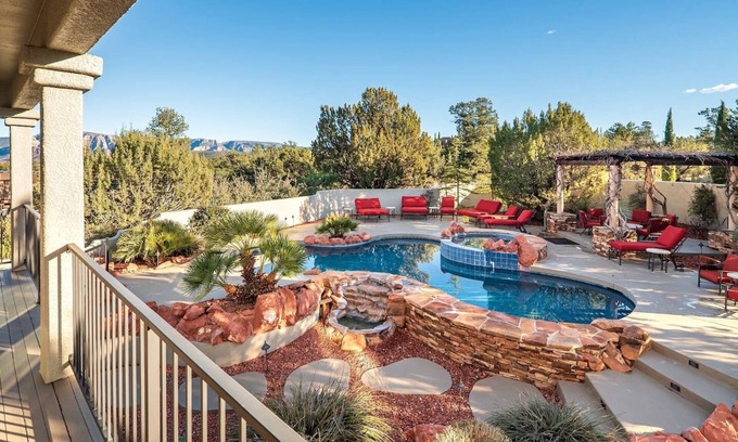 West Sedona House | Luxury 5-Br Home with Pool, Spa & Panoramic Views