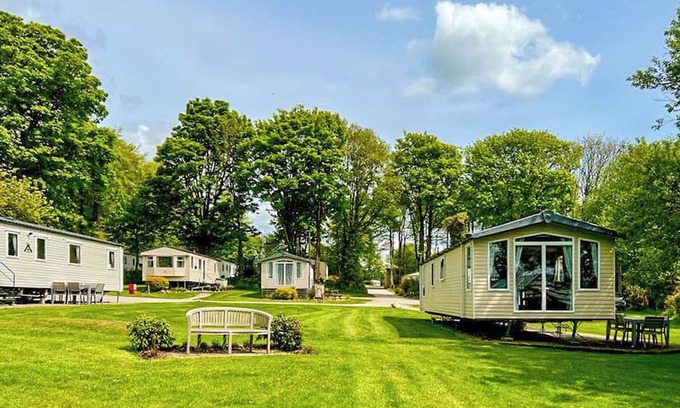 Saint Ann's Chapel House | Luxury modern and spacious 12ft-wide caravan with one double and two twin.