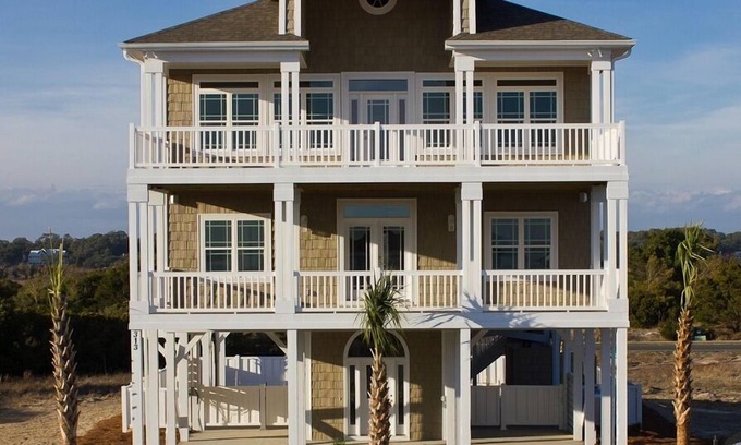 Ocean Isle Beach House | Luxury Oceanview 5BR, 2 Masters, Elevator, Huge Private Pool