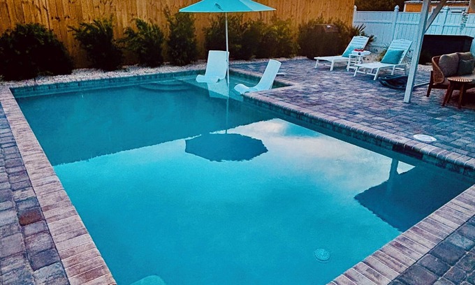 Riviera Beach House | Luxury Private Pool + 8-min Walk to Beach, Fast WiFi + Family Friendly