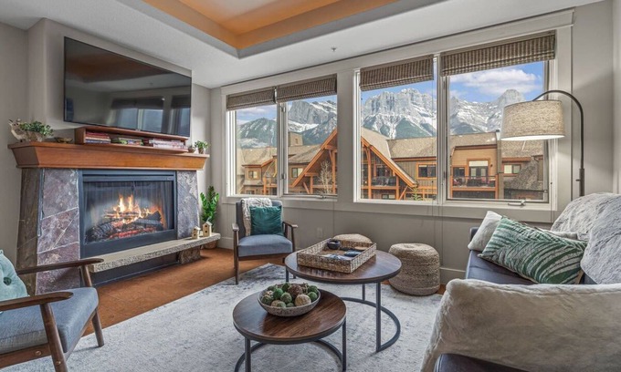 Canmore Apartment | Luxury Rockies Retreat 1BR with Views