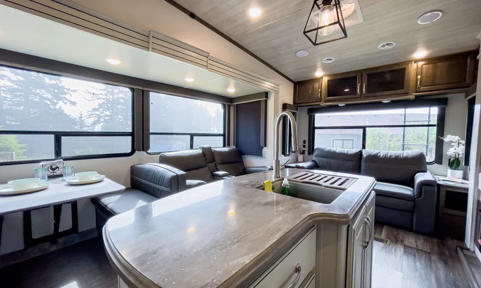 Smith River House | Luxury RV, with ocean views of the Mouth Of Smith River. Indoor heated pool.