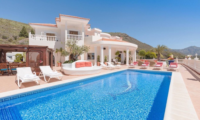 Adeje Villa | Luxury Villa Adeje Private Heated 10x4m Pool Cinema Disco Panoramic Sea Views