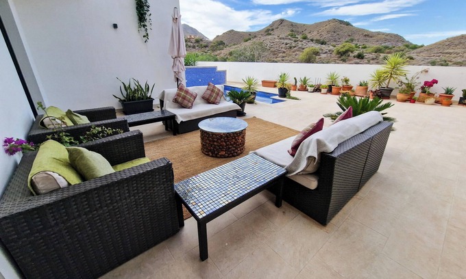 Mojacar Ski Chalet | Luxury villa for 5 people with private pool and amazing views in Mojácar Playa