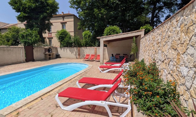Narbonne House | Mansion, 4 bedrooms, 4 shower rooms, garden, swimming pool, pétanque