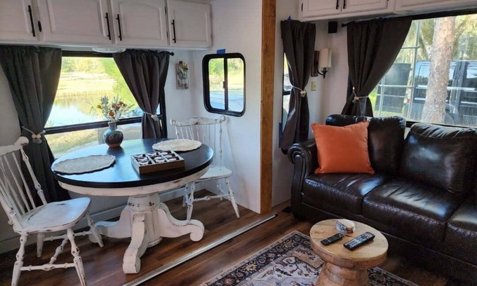 Geneva House | Matilda the RV: Charming 5 Acre Retreat with Beautiful Gazebo, Garden & Chickens