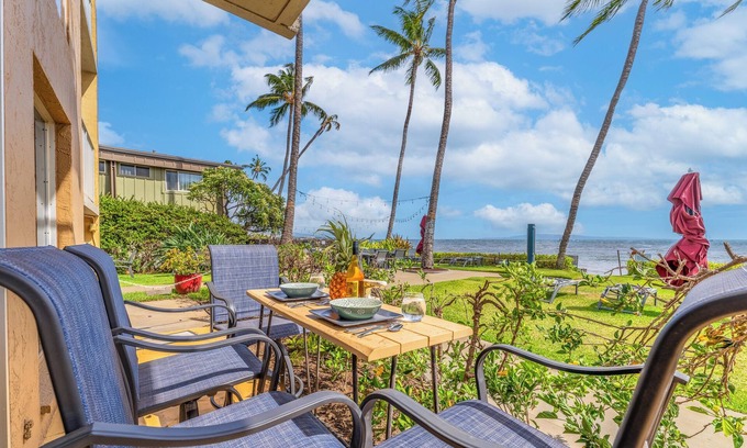 Kihei Condo | Maui Stunning Beachfront Luxury Ground Floor with A/C. *Nani Kai Hale 101*
