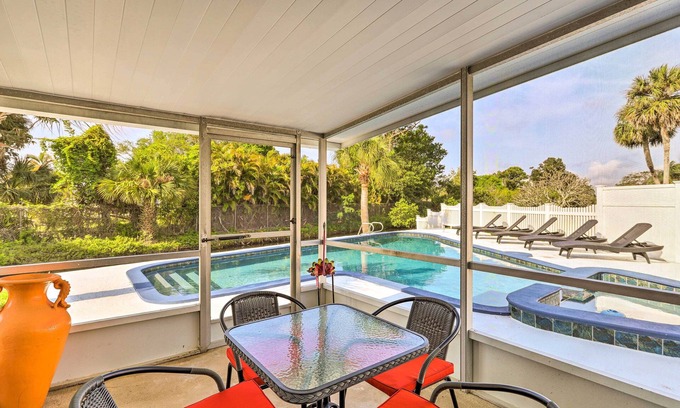 Surfside Estates Cottage | Merritt Island Home w/Private Pool & Patio!