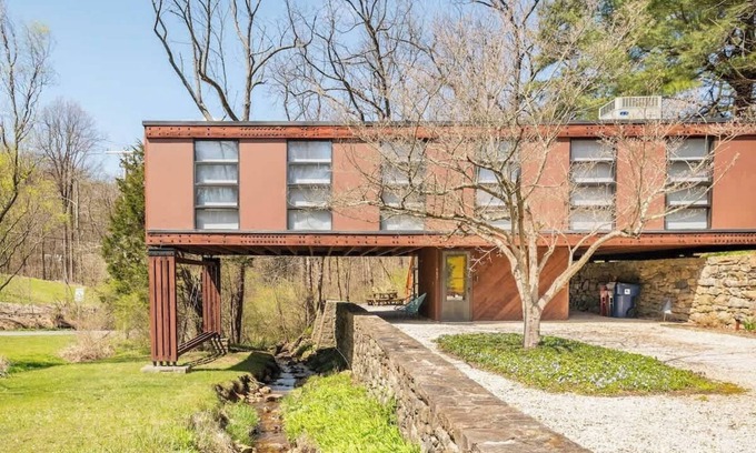 Wernersville House | Mid Century Modern Getaway with secluded hot tub and fire pit.