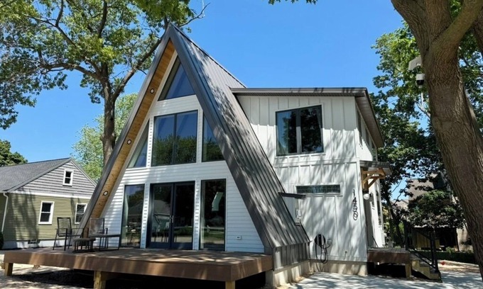 Bluffton Cottage | Modern A-frame situated only steps to beautiful Michigan and Muskegon beaches.