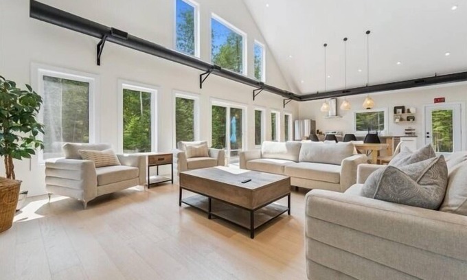 Lion's Head House | Modern forest retreat in Stokes Bay! Featuring king beds, cozy bunk rooms, a spacious game loft, firepit, chef’s kitchen, and open-concept living. Perfect for families and groups—close to Bruce Peninsula hiking, beaches, and dark sky stargazing.
