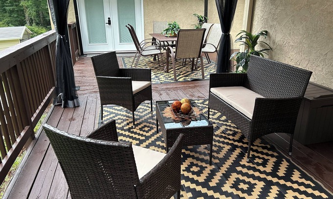 Fayetteville Apartment | Modern, fully equipped studio with separate sleeping area in Fayetteville.