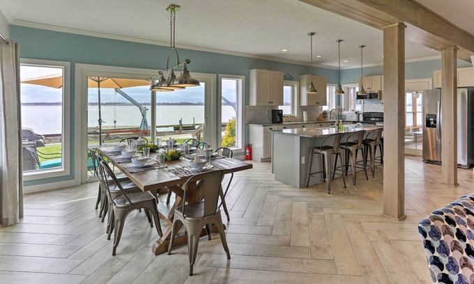 Sandusky House | Modern Waterfront Home w/ Patio, Fire Pit + Dock