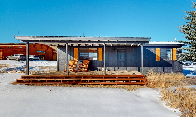 Colorado Springs House | Mountain-view retreat on 1,800-acre ranch with animals, firepit, games, & deck