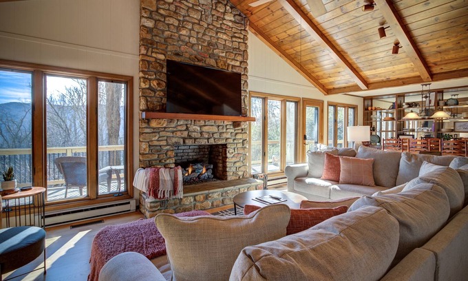 Seven Devils House | Mtn Retreat with Fireplace, Views, and Large Porch