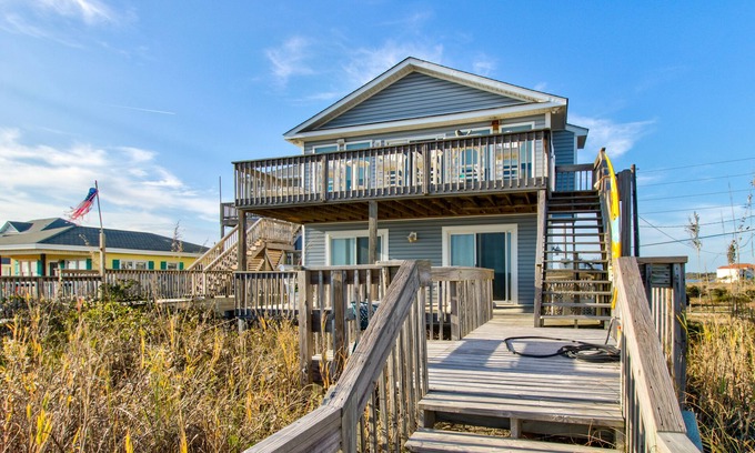 Ocean Ridge House | Multi-level ocean view home with two decks, a washer/dryer & beach access