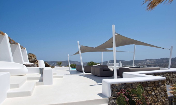 Tourlos House | My Rental Homes - Suite Ruby, in Tourlos area, with shared pool and sea view