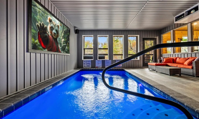 Sevierville Cabin | New Construction! Saltwater Pool~Big Screen~Games~Relaxing Getaway!