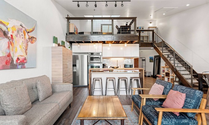 Frisco Condo | New! Lofted Hideaway on Main Street Frisco
