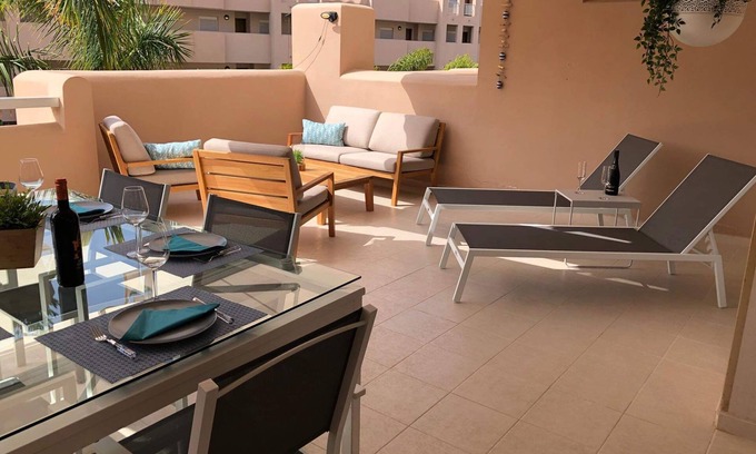 Playa Paraiso Apartment | NEW ! Luxury apartment, 32 m2 terrace in the sun, pool view
