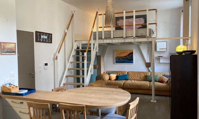 Le Palais Apartment | New studio with loft in Le Palais center, near beaches