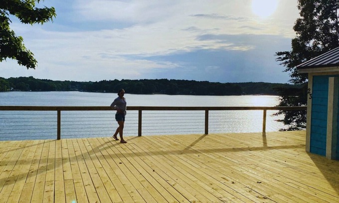 Steele Creek Cabin | New Waterfront Cabin on the Large Sundeck #22