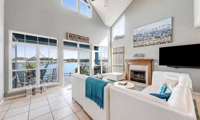 Kingsland House | Newly renovated home with private beach, dock, patio, & enclosed yard