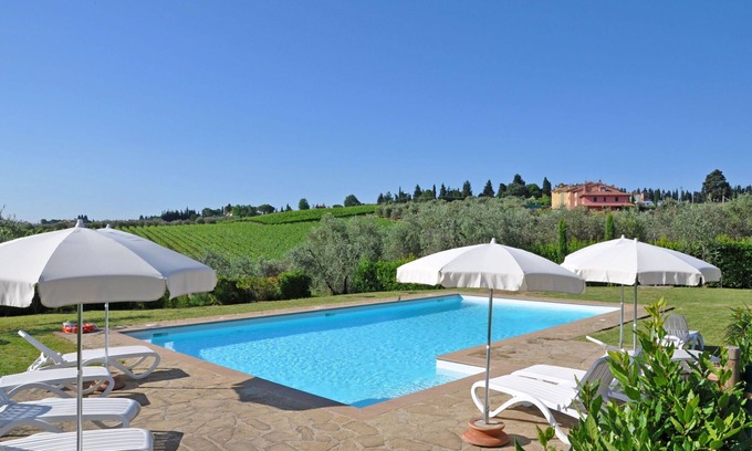 San Pietro in Bossolo Apartment | Nice apartment for 8 guests with A/C, WIFI, pool and panoramic view, close to Greve In Chianti