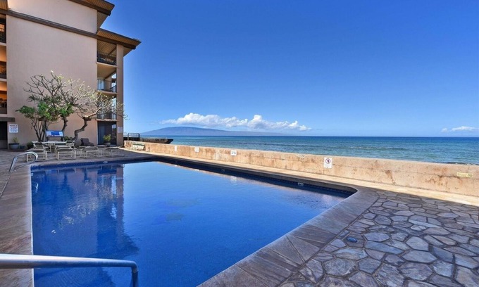Honokowai Condo | Ocean Front with a beach and Swimming pool fantastic Views at Nohonani on Maui