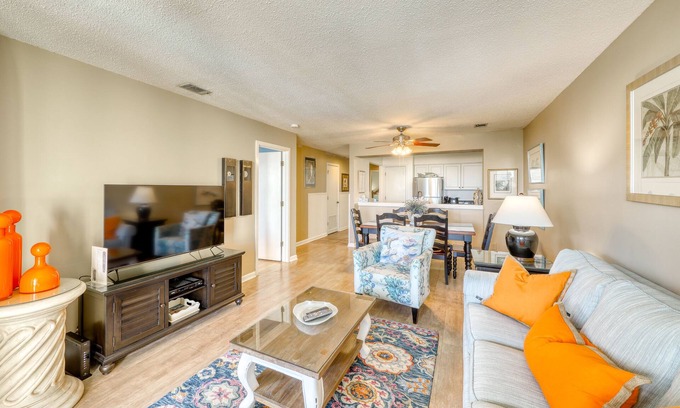 Isle of Palms Villa | Ocean-view villa at beachfront complex with pool - walk to golf, dining, & more